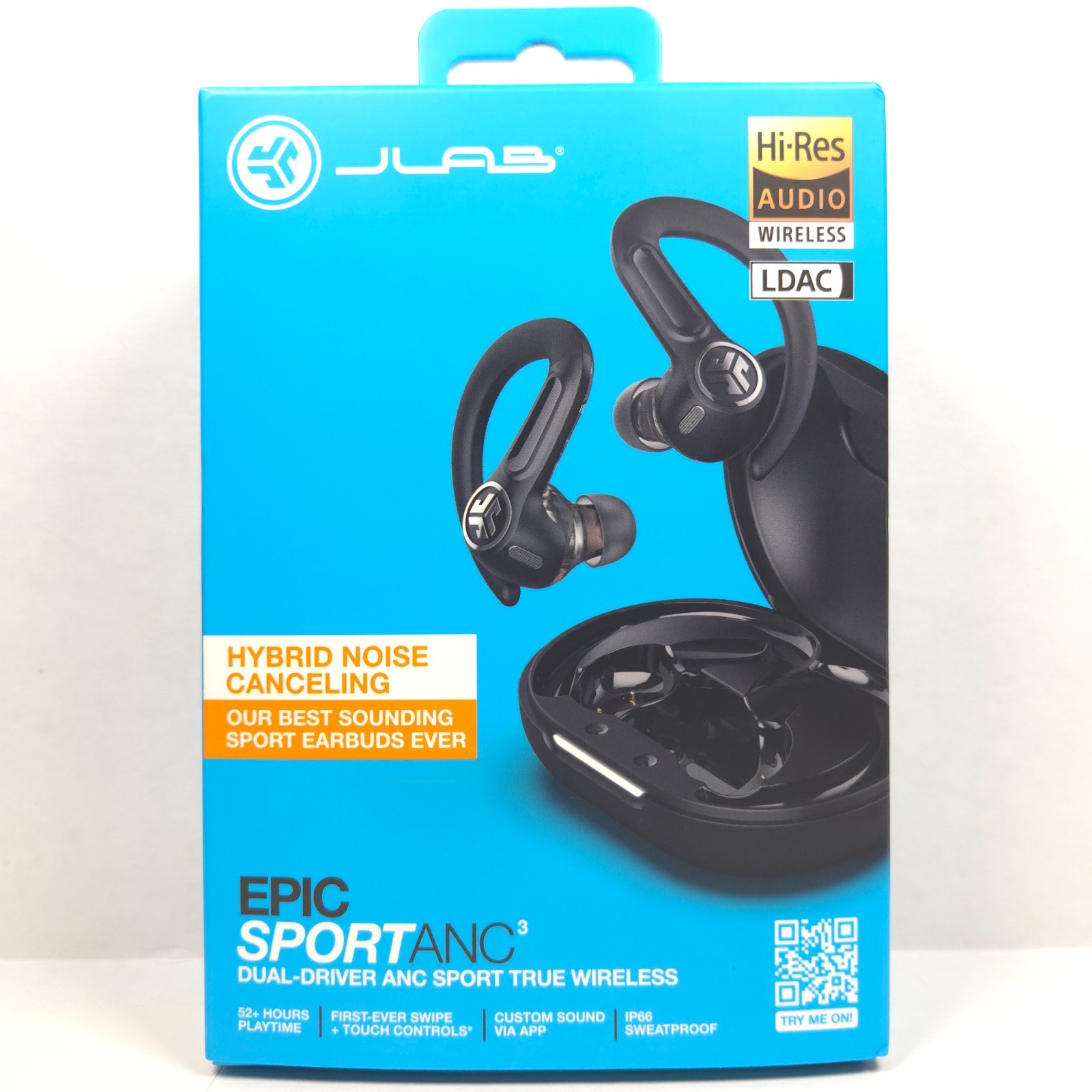 JLab Epic Sport ANC 3 Noise Canceling True WirelessEarbuds Black NEW