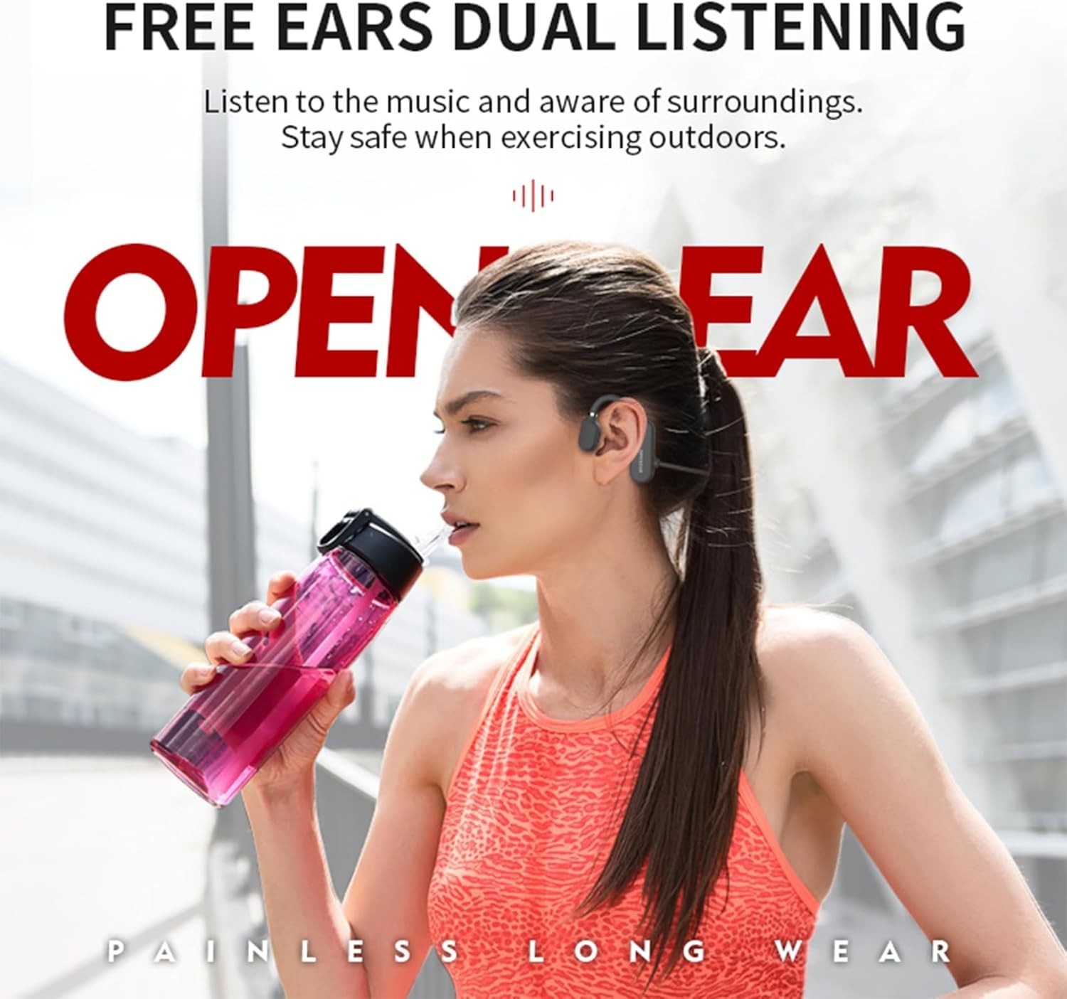 Long Battery Life Open Ear Sports Headphones – Perfect for Running & Cycling