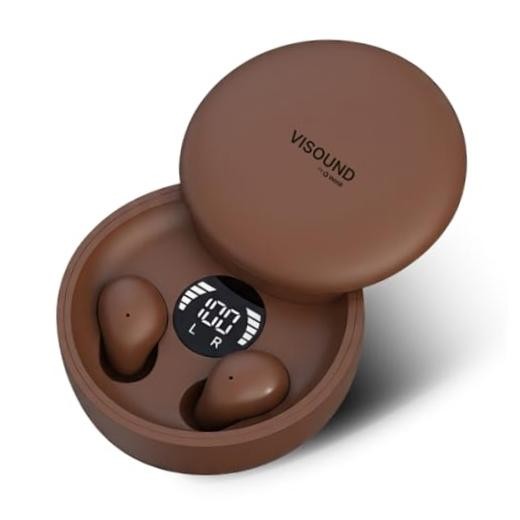 Air Skin Tones Invisible Earbuds for Small Ears – Wireless Bluetooth Warm Cocoa