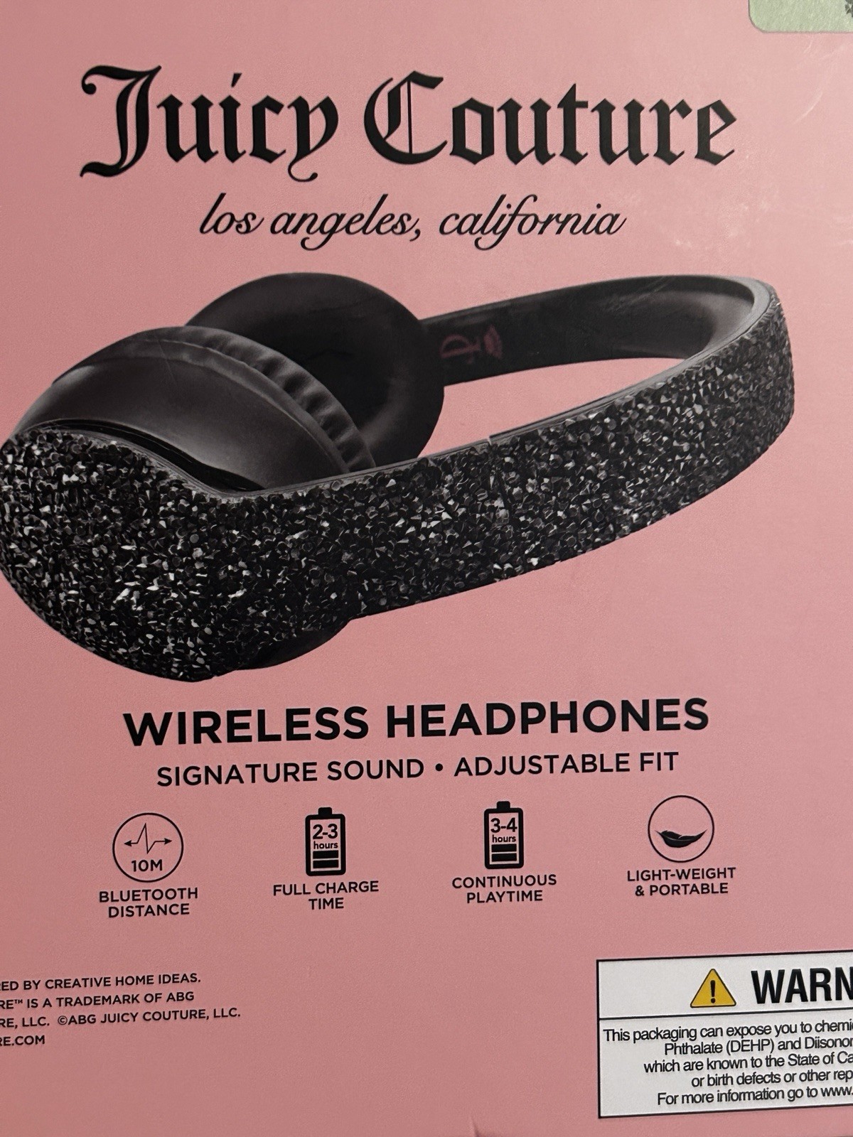 Juicy Couture Limited Edition Rhinestone All Black Bluetooth Wireless Headphones