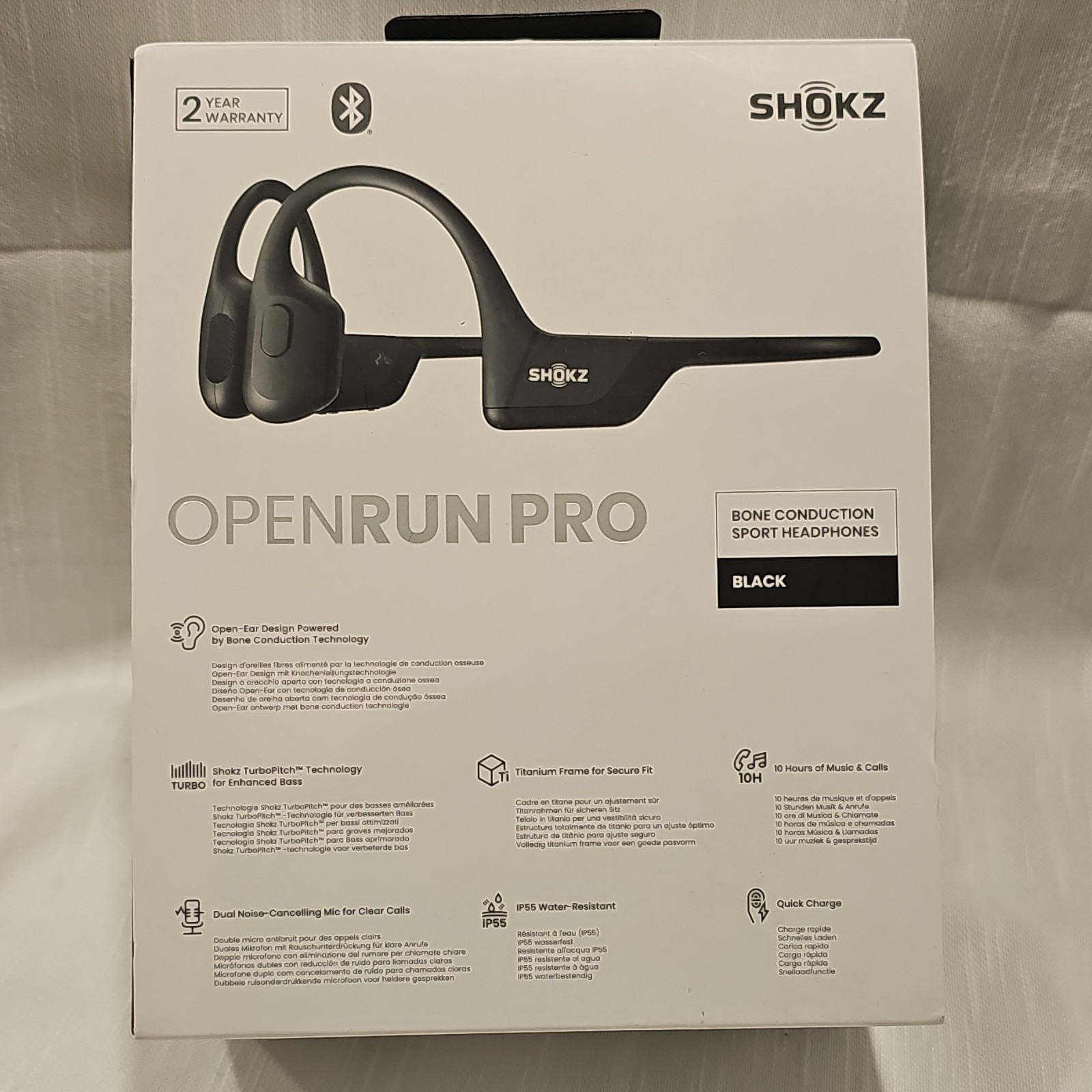 Shokz OpenRun Pro S810 Bone Conduction Open-Ear Neckband Headphones BT Black