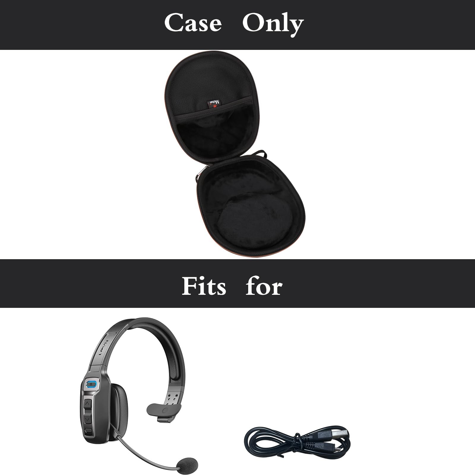 Hard Carrying Case Suitable for LEVN Headset with Microphone, Trucker Headset…
