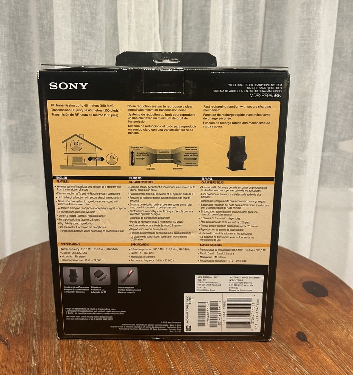 NEW IN BOX Sony MDR Wireless RF Over Ear Headphones
