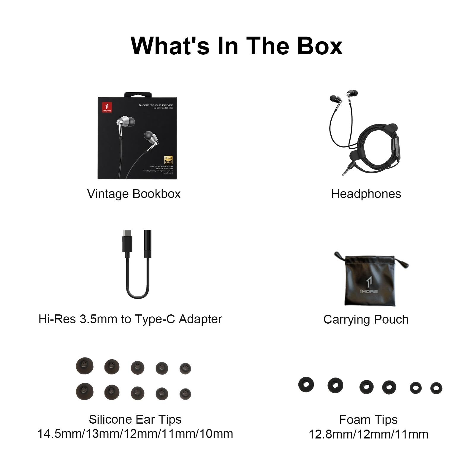 1MORE Triple Driver Hi-Res In-Ear Headphones with MEMS Mic – Silver