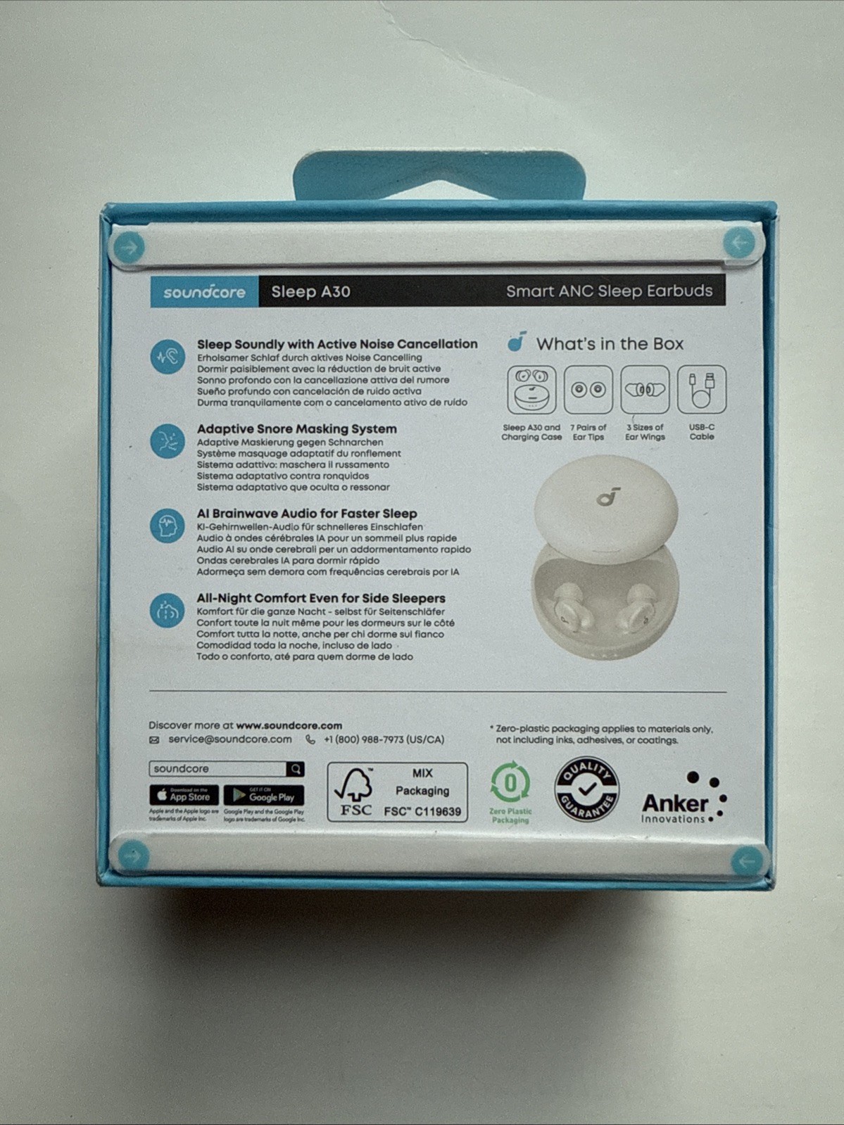 Soundcore A30 by Anker Sleep Earbuds, Noise Cancelling, Adaptive Snore Masking