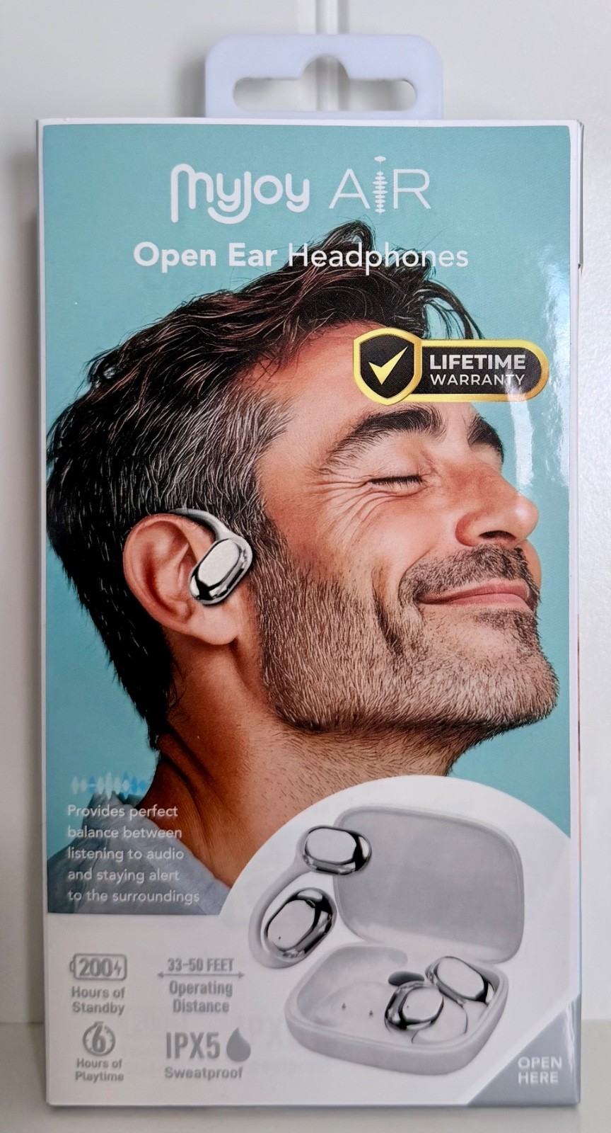 NEW (open box) MyJoy Air Open Ear Headphones/Earbuds bluetooth USB-C port