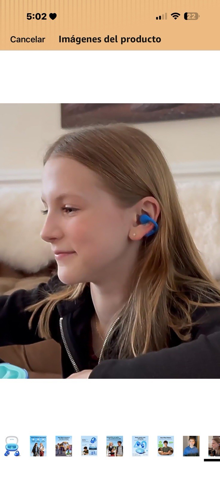 FOYCOY 1100 Series Bluetooth Open-Ear Clip-On Ear-Hook Headphones Blue 85dB