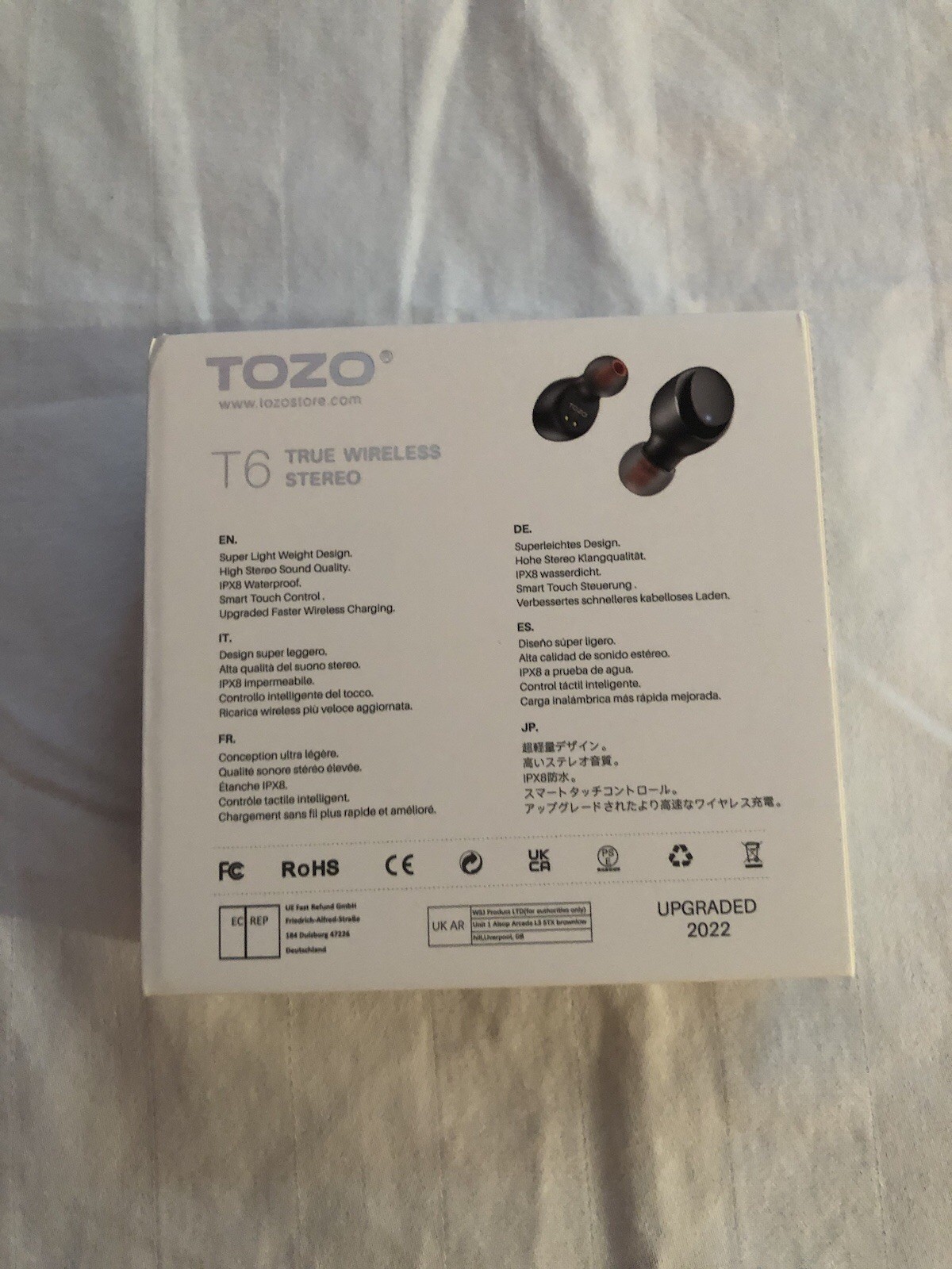 Tozo T6 Earbuds – Champagne *New in Box*