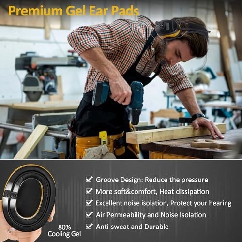Bluetooth 5.4 Radio Headphones with Gel Ear Pads, Boom Mic, Rechargeable, AM/FM