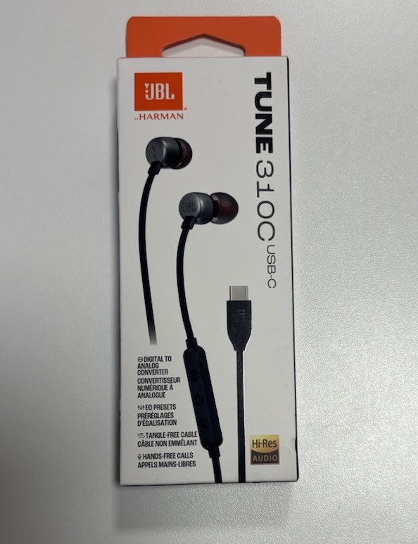 JBL Tune 310C USB Wired In-Ear Hi-Res Headphones with Mic Remote Type-C NEW!