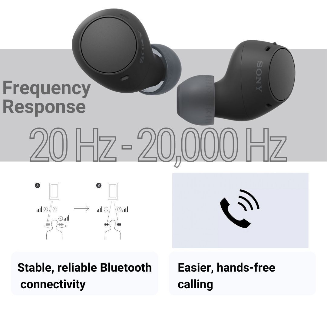Sony WF C510 Lightweight Truly Wireless Yellow Earbuds Bundle