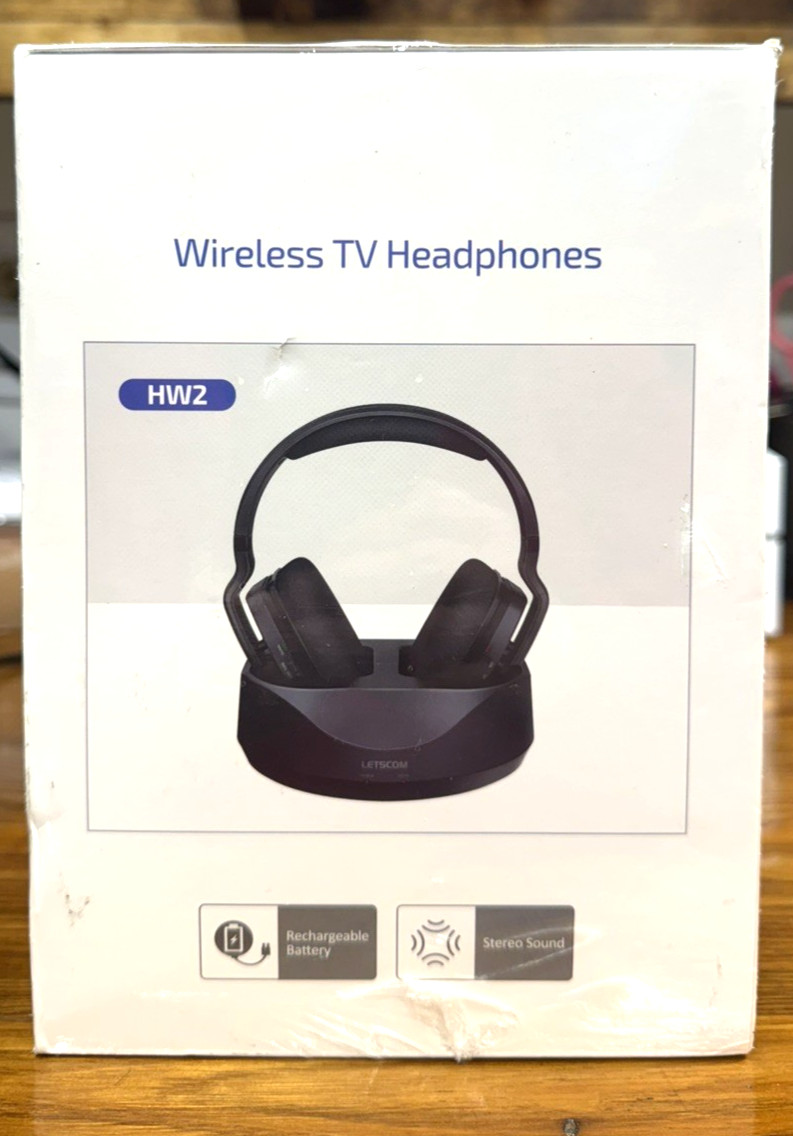 NEW in BOX Letscom HW2 Wireless Headphones for TV
