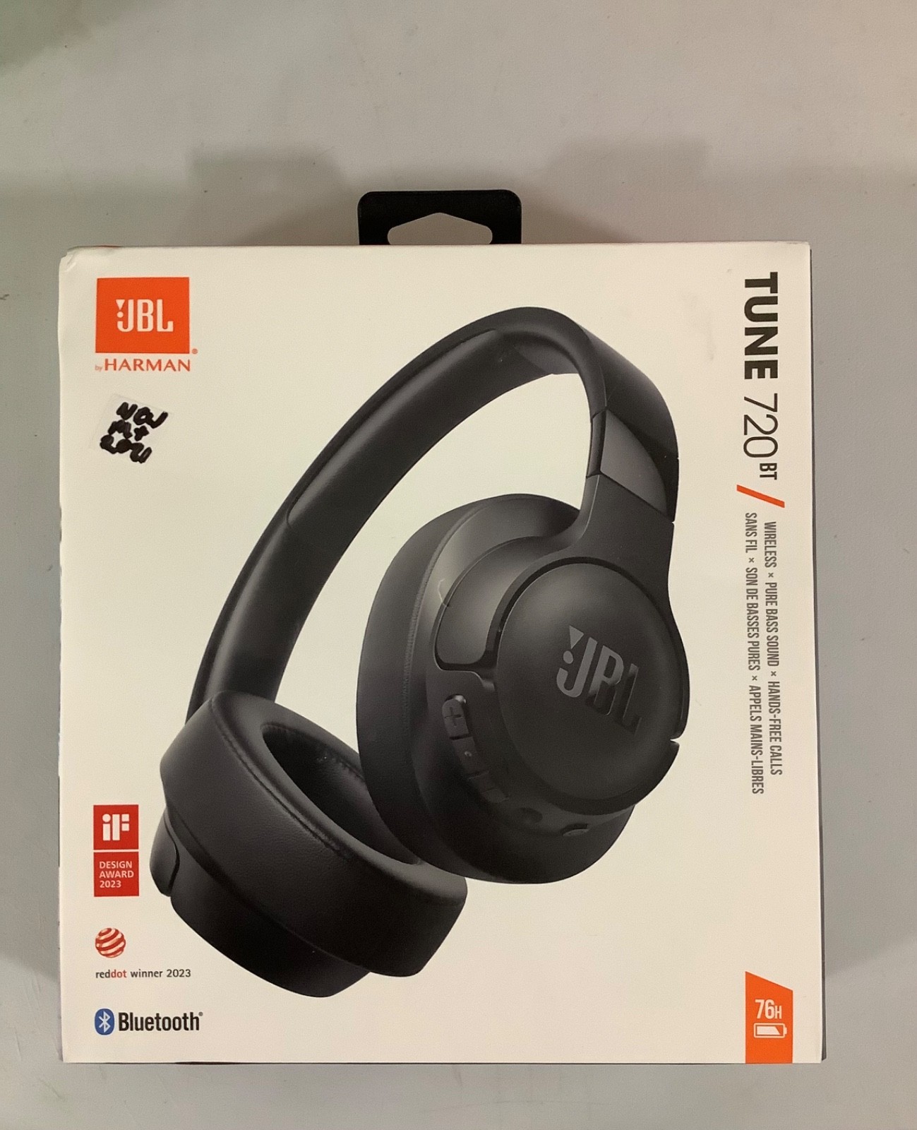 JBL Tune 720BT Over-Ear Wireless Bluetooth Pure Bass Sound Headphones (Black)