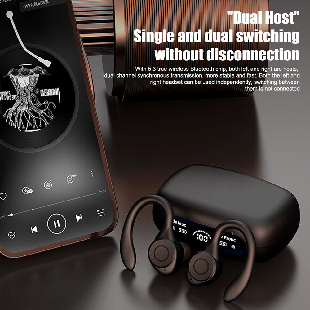 Wireless Bluetooth 5.3 Headset TWS Earphones Earbuds Stereo Ear Hook Headphones