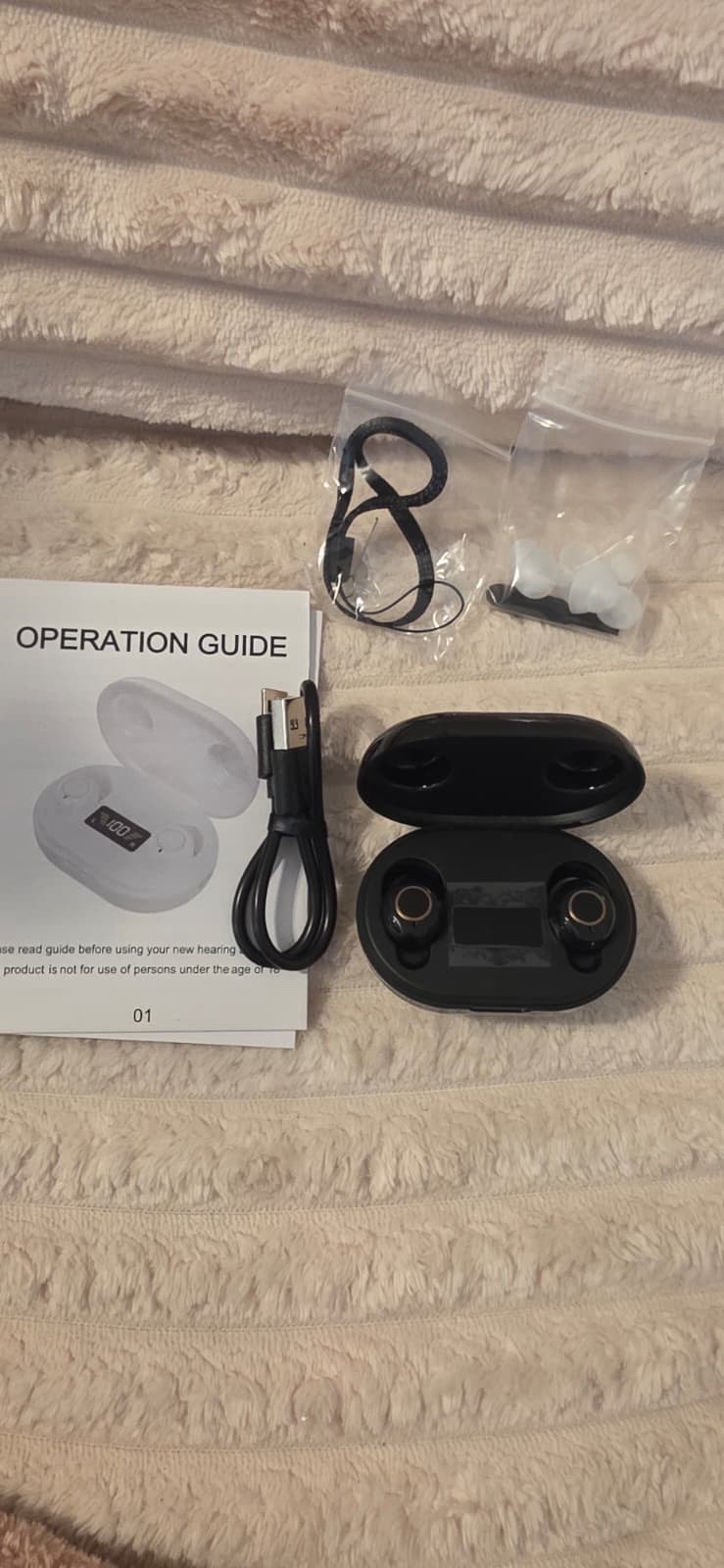 TWS Bluetooth In-Ear Earbuds Black w/ Charging Case, Mic, 8mm Drivers
