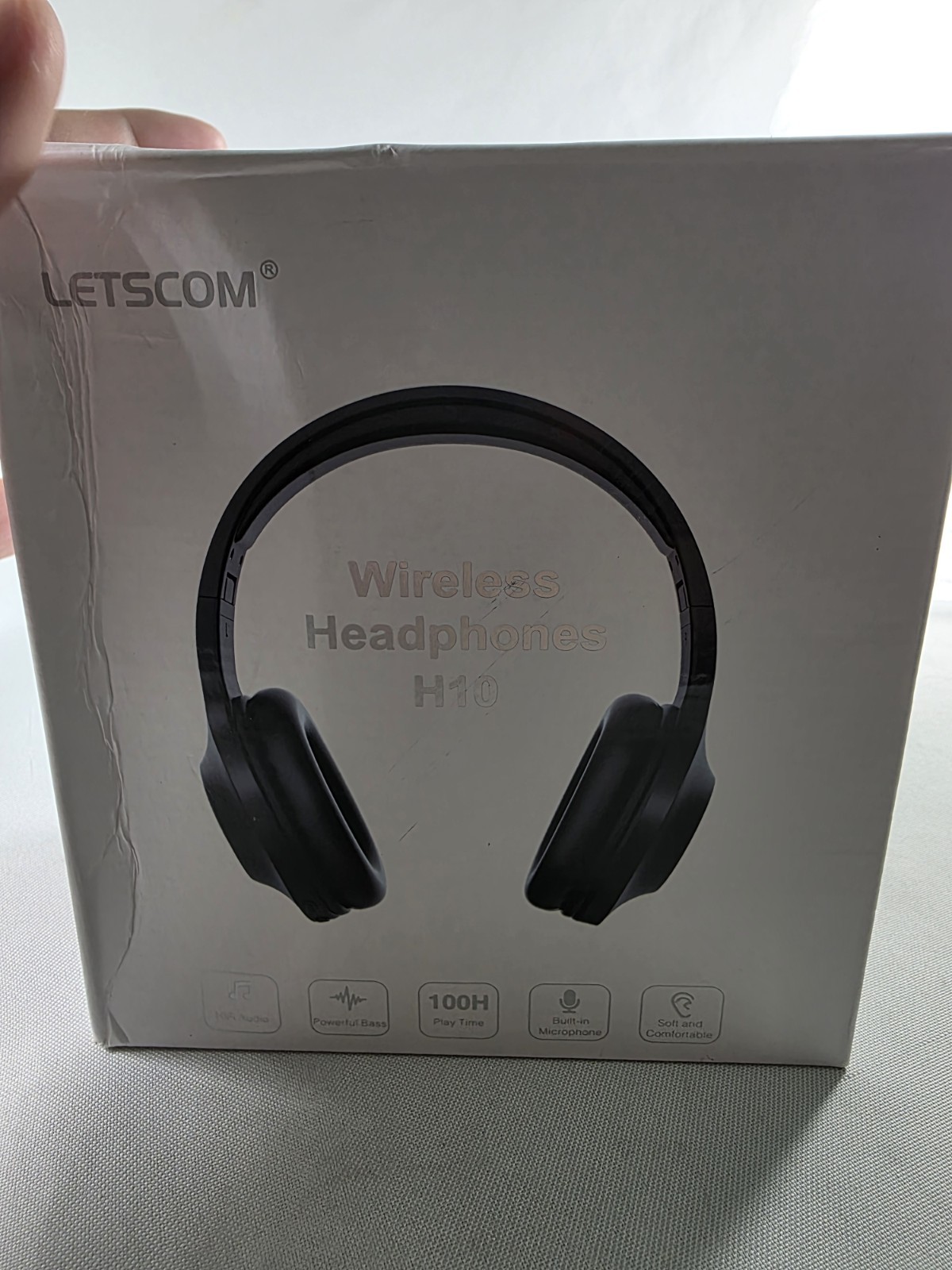 Letscom H10 Wireless Headphones, HiFi Audio, Powerful Bass, Built-in Mic, Black