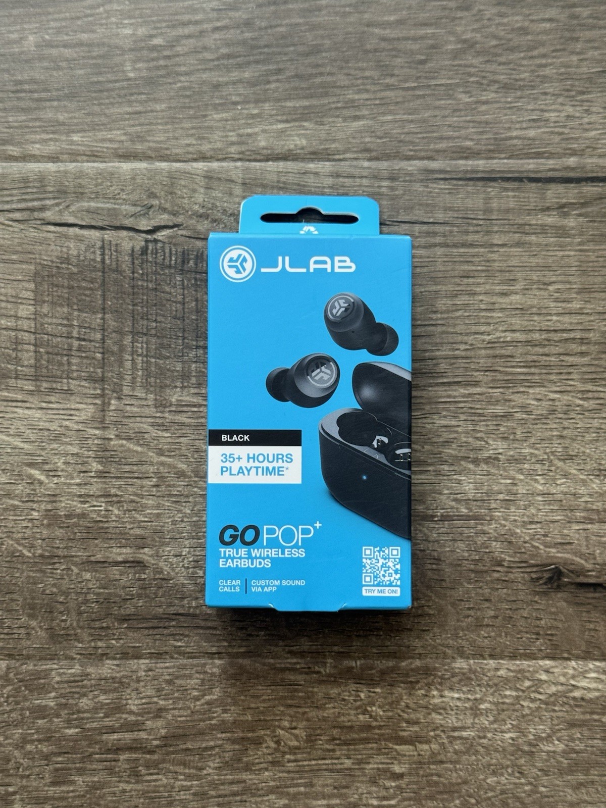 JLab GO POP+ True Wireless Bluetooth Earbuds Black EBGAIRPOPRBLK124 – Brand New