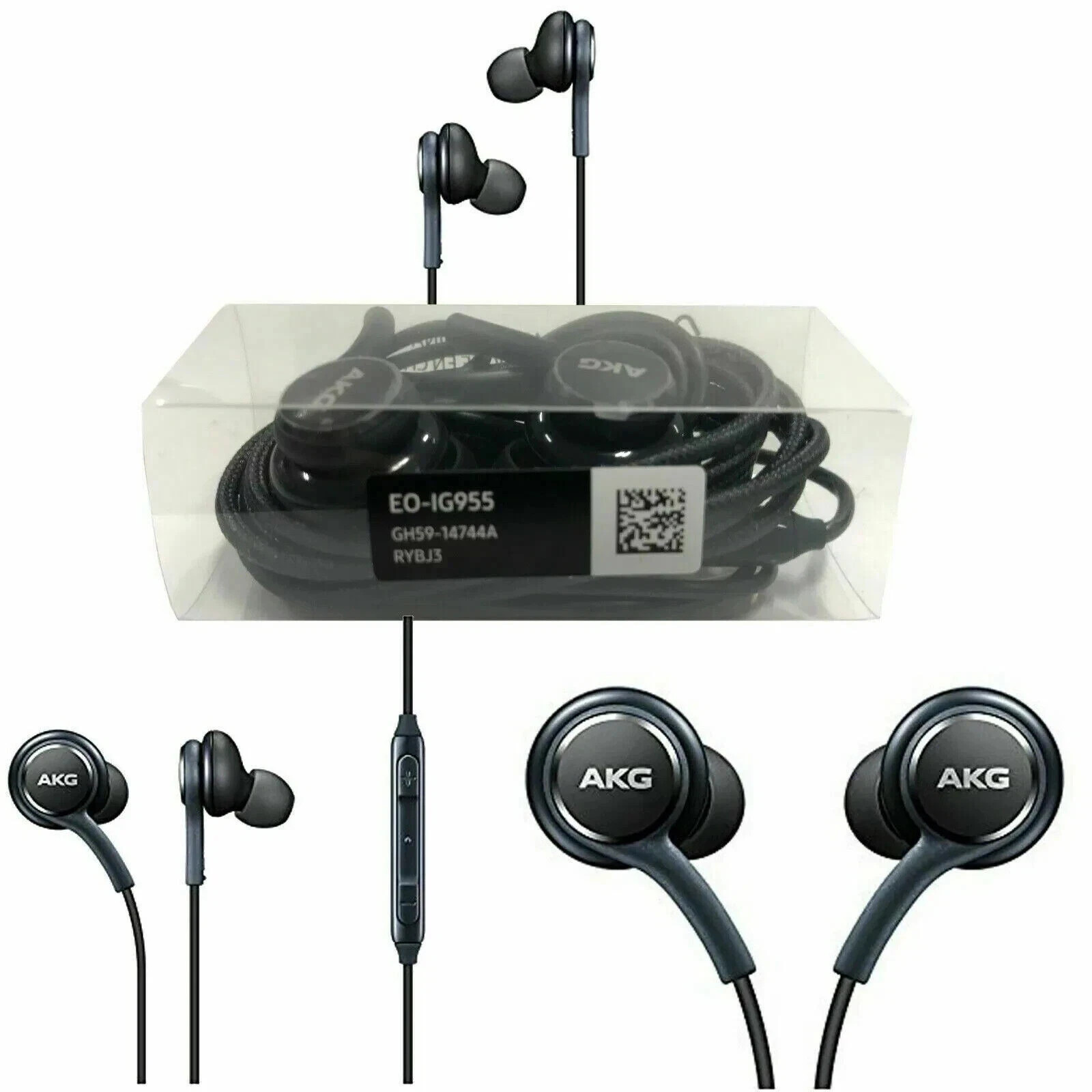 Samsung AKG 3.5mm Headphones Earphones Earbuds with Mic – Genuine – BLACK