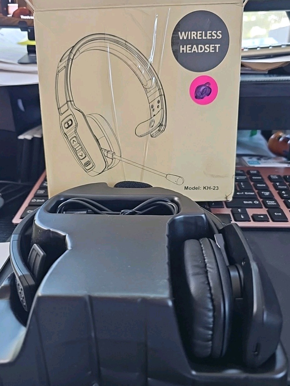 Trucker Bluetooth V5.2 Wireless Headset With Noise Cancelling Mic Phones KH-23