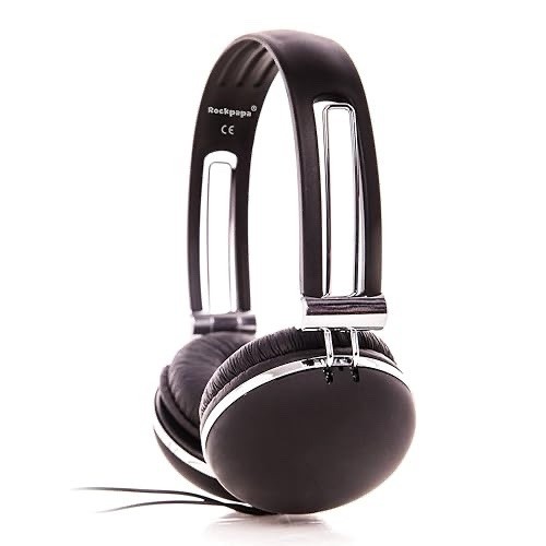 Rockpapa Headphones for School Children ages 5+ Adults Black Suitable for 3.5mm
