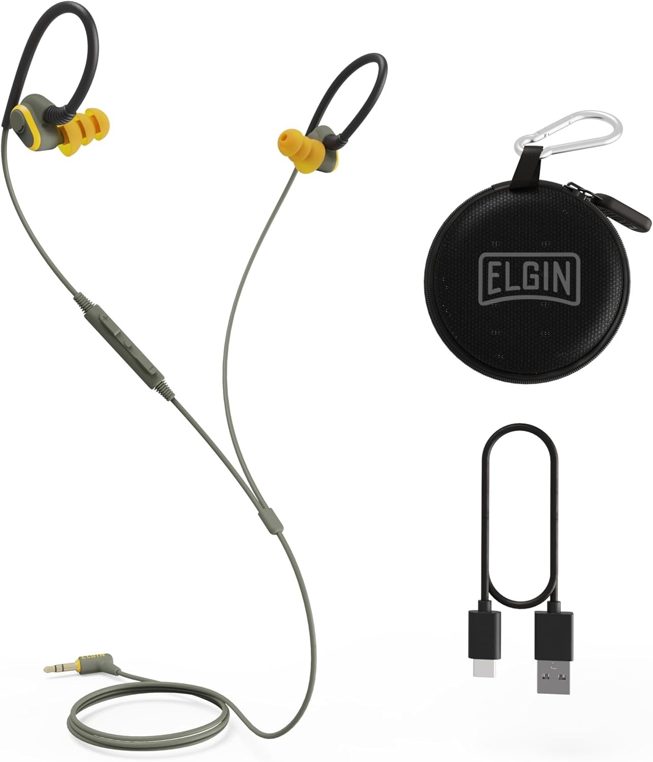 Durable Wired Earplug Headphones, 3.5mm Jack, Hearing Protection, OSHA Certified