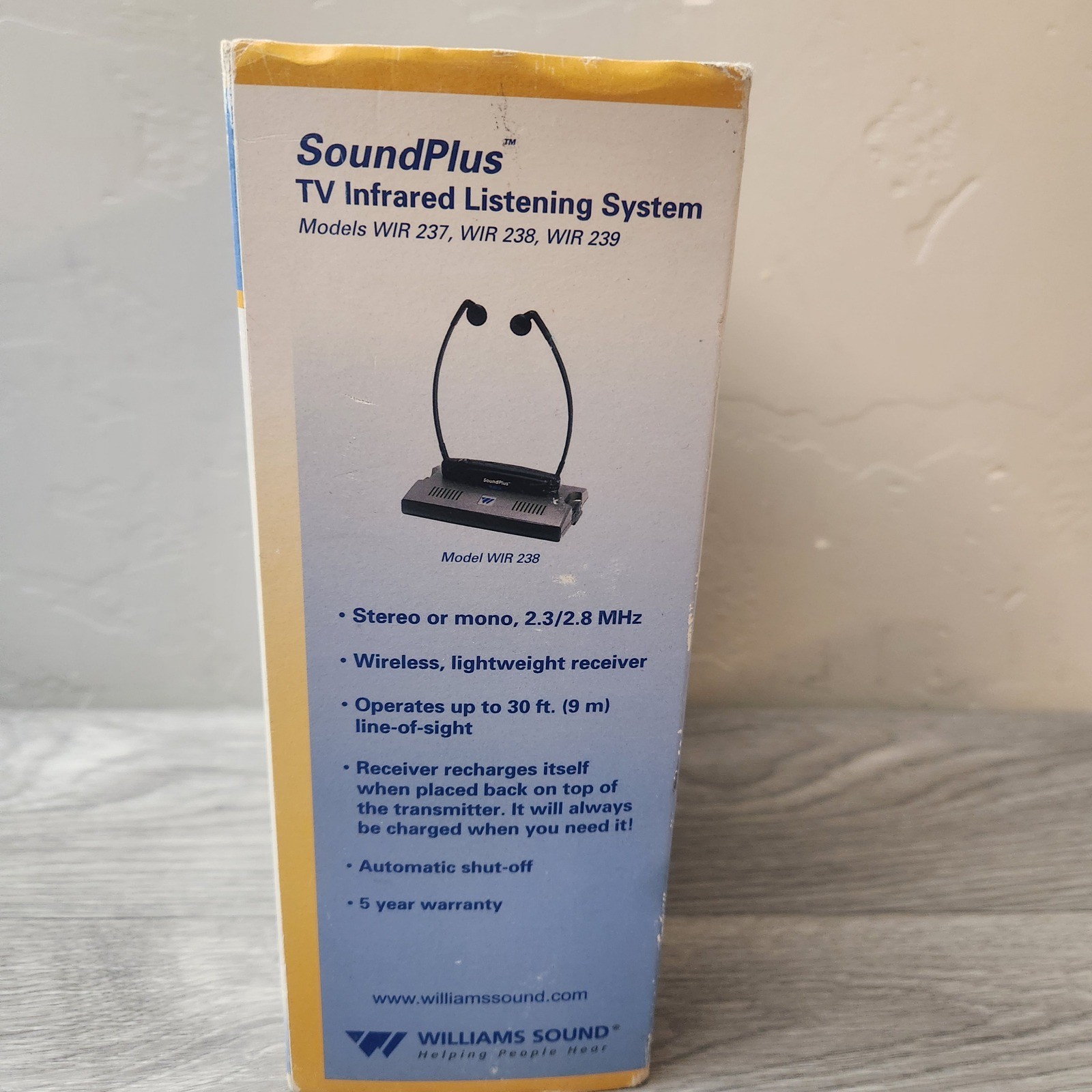 Williams Sound SoundPlus TV Infrared Listening System WIR 238 Under-the-Chin Set