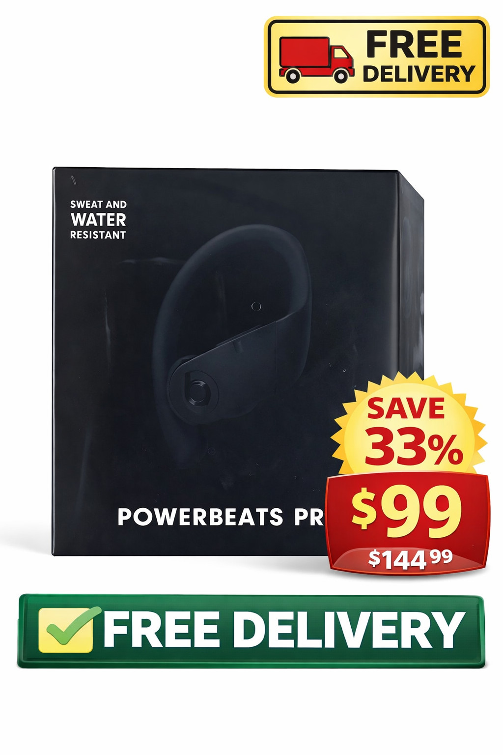 New Beats Dr. Dre Powerbeats Pro Wireless Bluetooth Earphones BLACK