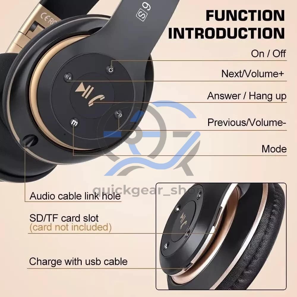 Wireless Headphones Bluetooth Noise Cancelling Stereo Earphones Over Ear Headset