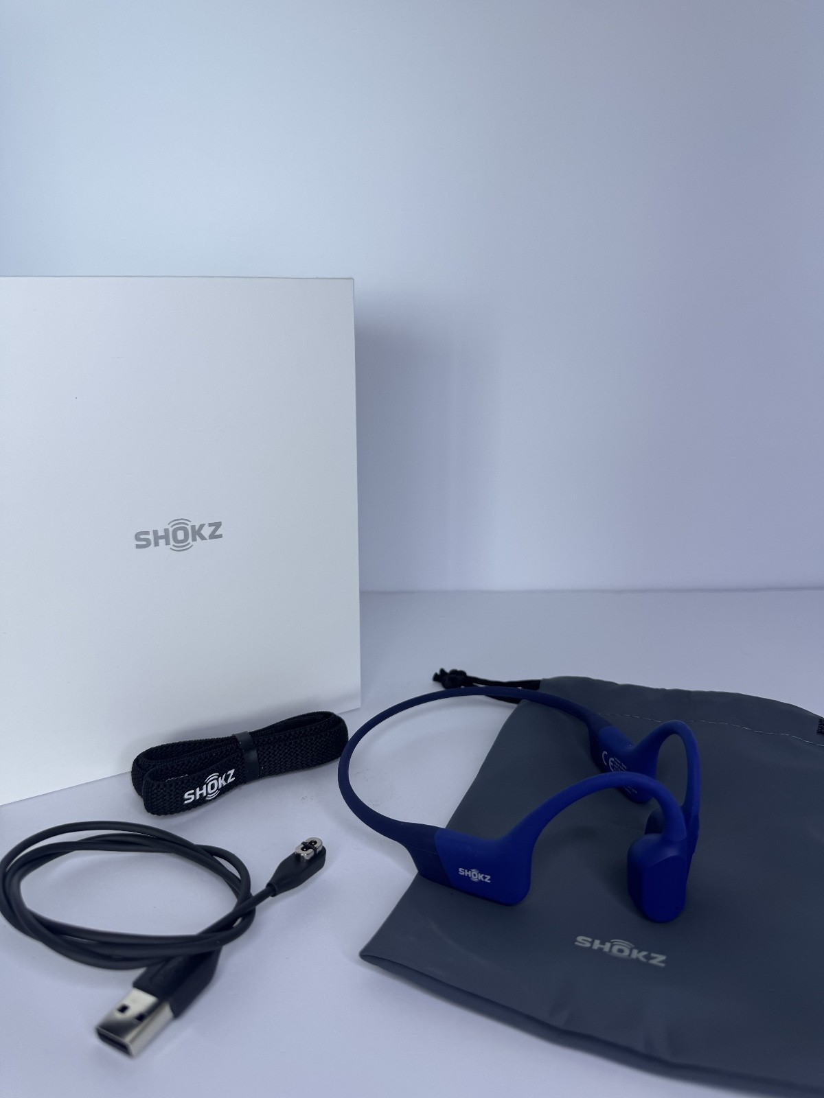 Shokz OpenRun Mini Bone Conduction Sport Headphones Blue Wireless Open Ear