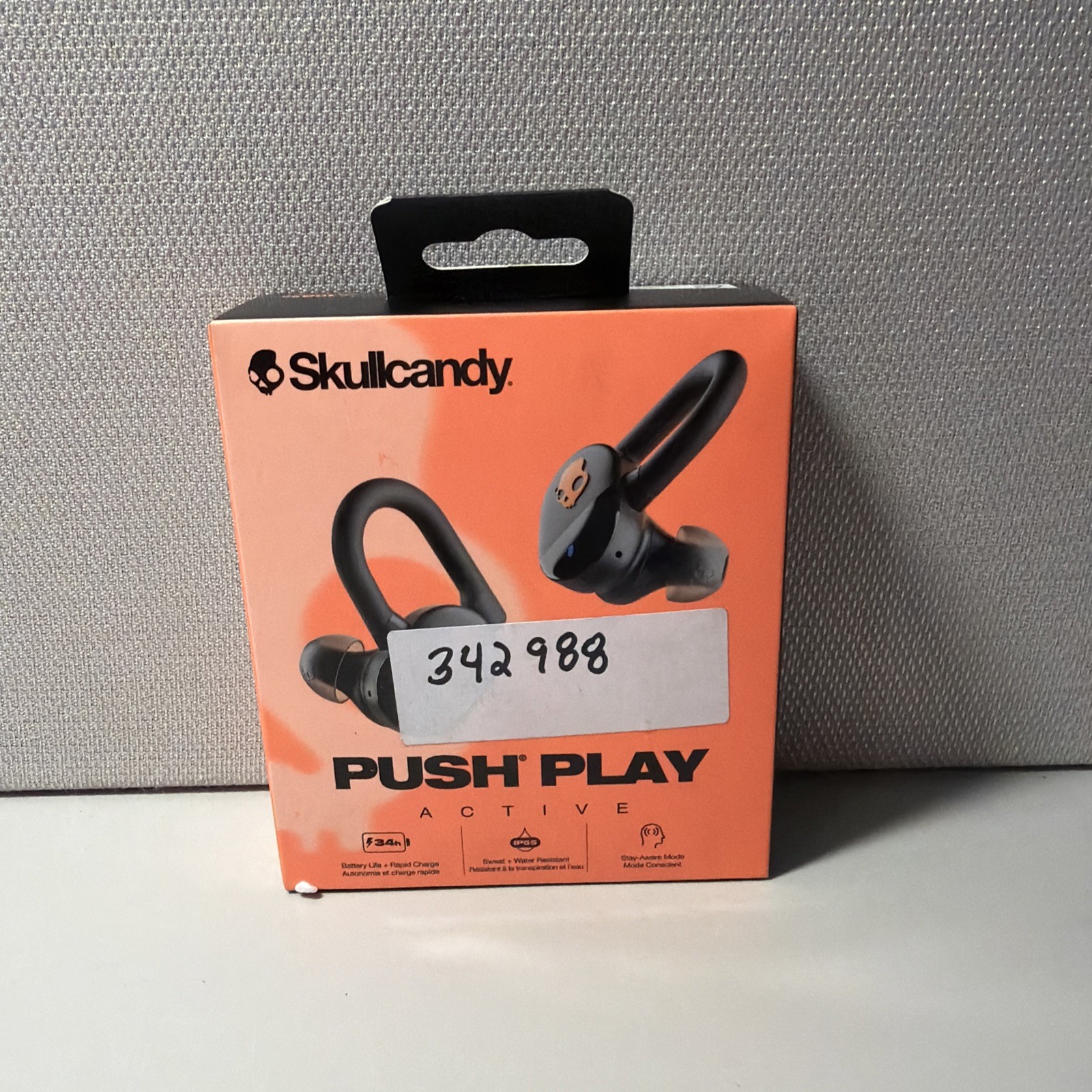 Skullcandy Push Play Active True Wireless Over-Ear Hanger Earbuds (Black/Orange)