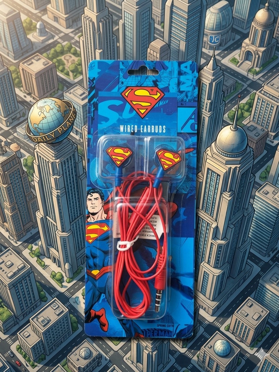 Superman 3.5mm Ear Buds Wired 39 Inch Cord