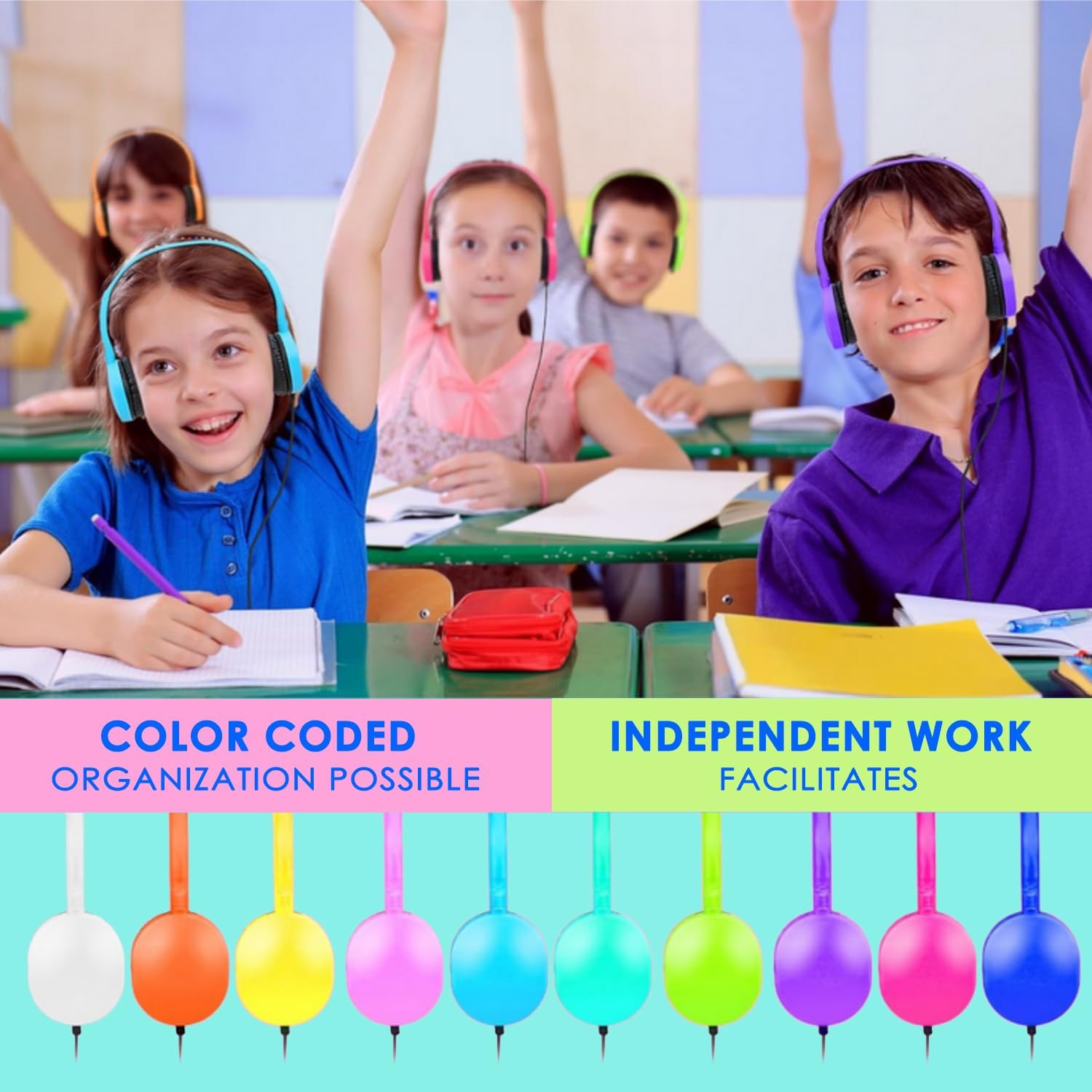 Kids Headphones Bulk 10 Pack for School Classroom Student Children Toddler Boys