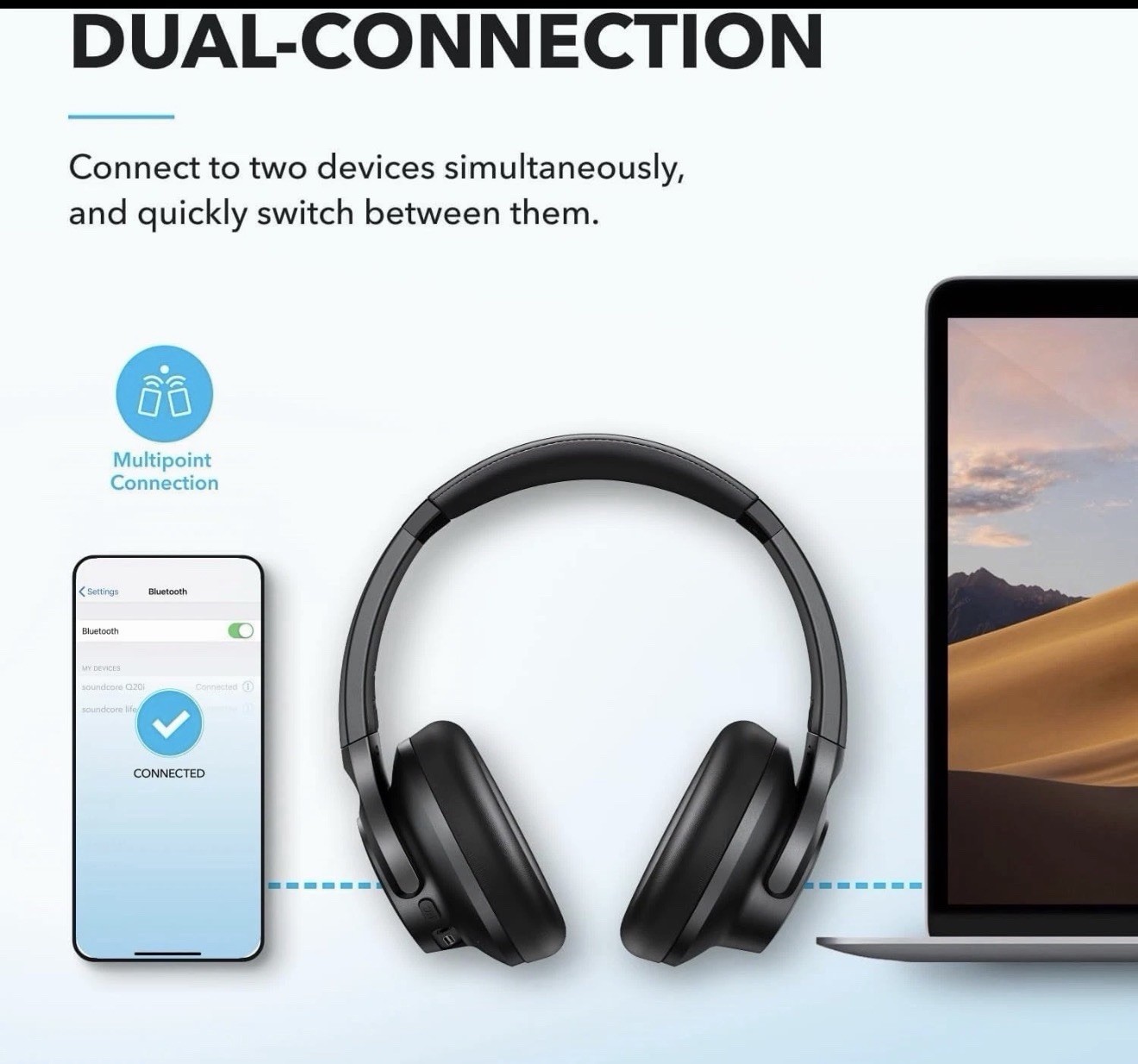 Anker Soundcore Life Q20i Wireless Over-the-Ear Headphones – Pink (Read desc)