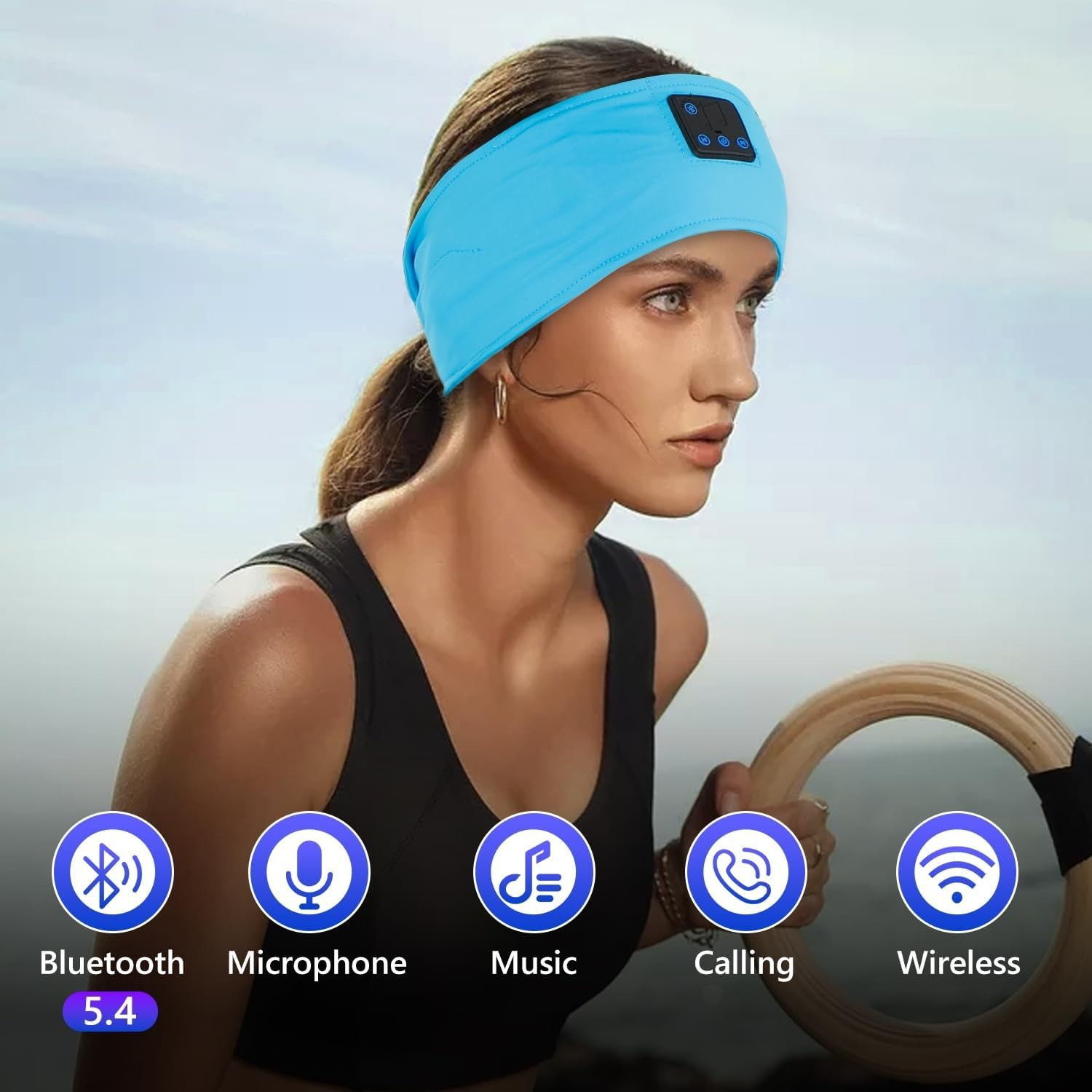Bluetooth 5.4 Sports & Sleep Headphones Headband – Perfect for Naps & Workouts