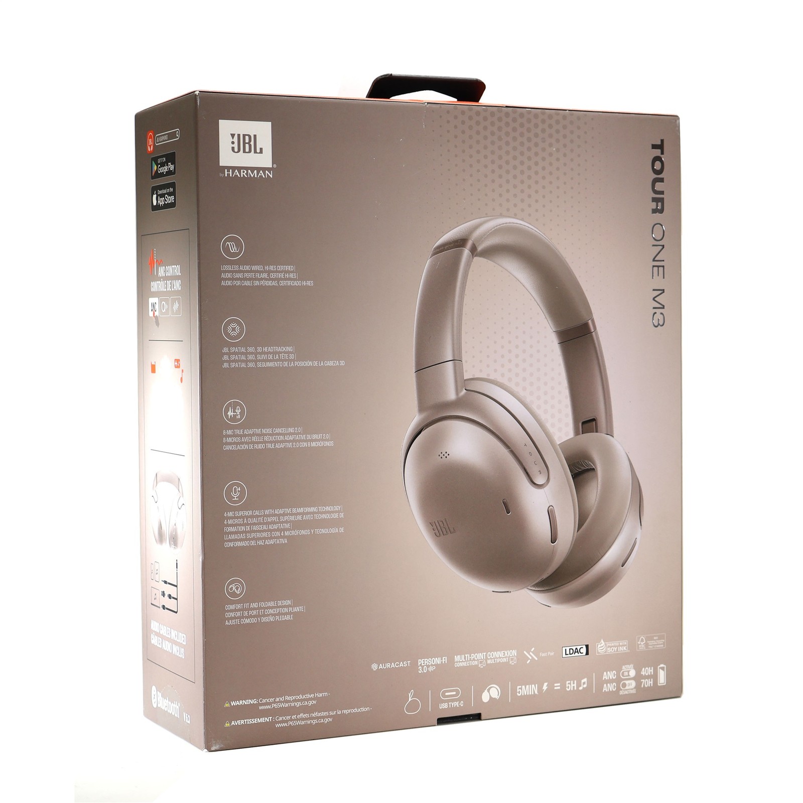 JBL Tour One M3 Wireless Over-Ear Noise Cancelling Headphones – Latte