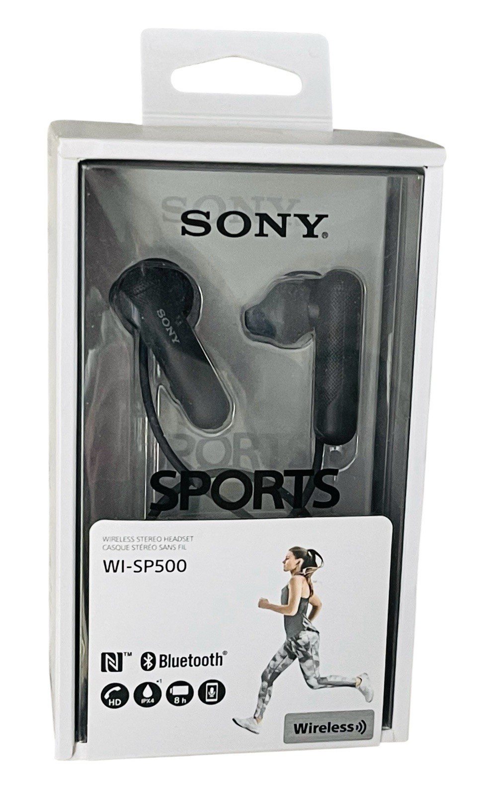 SONY IN-EAR HEADPHONES BLACK WI-SP500 SPORTS FITNESS WIRELESS BLUETOOTH STEREO