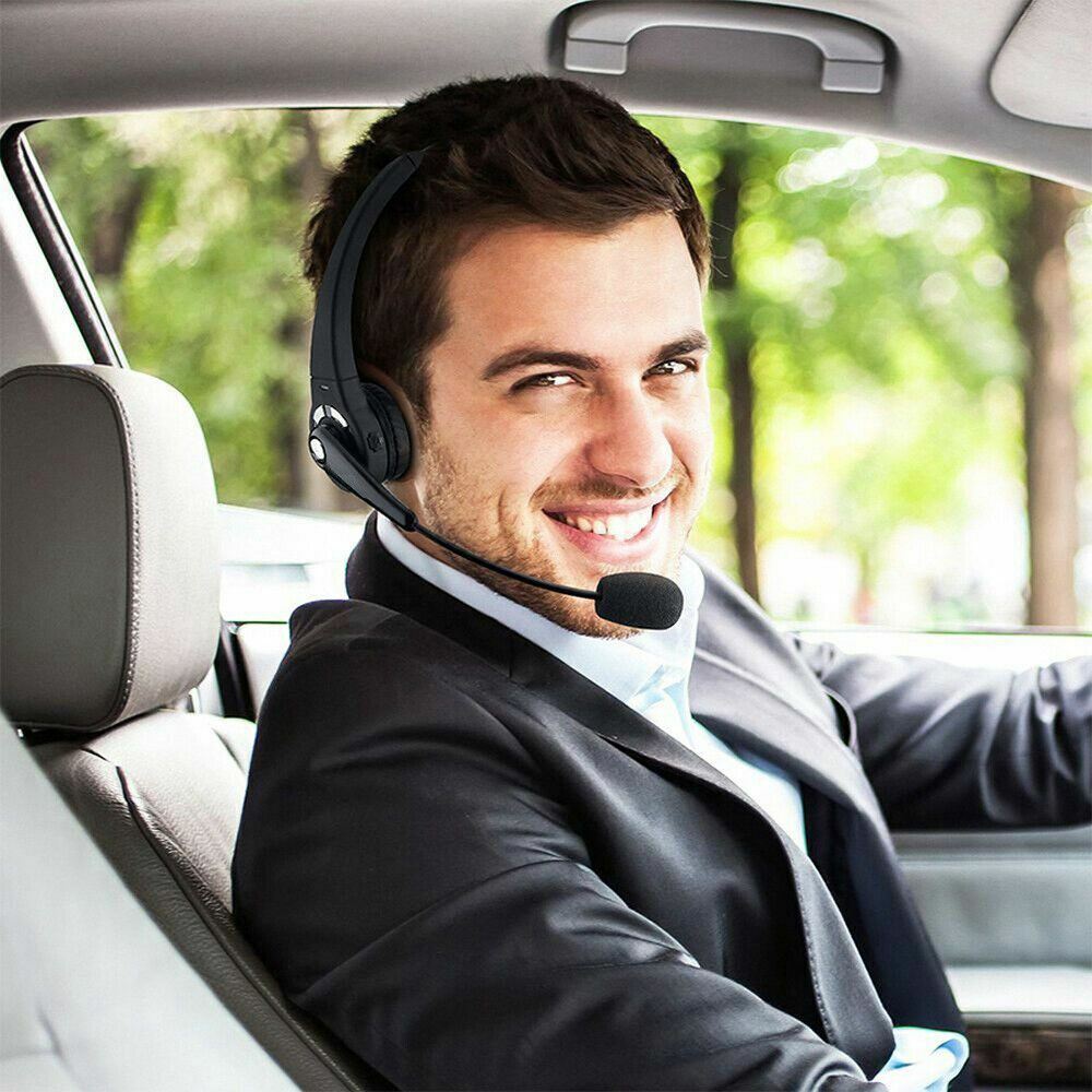 Wireless Headset Truck Driver Noise Cancelling Over-Head Bluetooth Headphones US