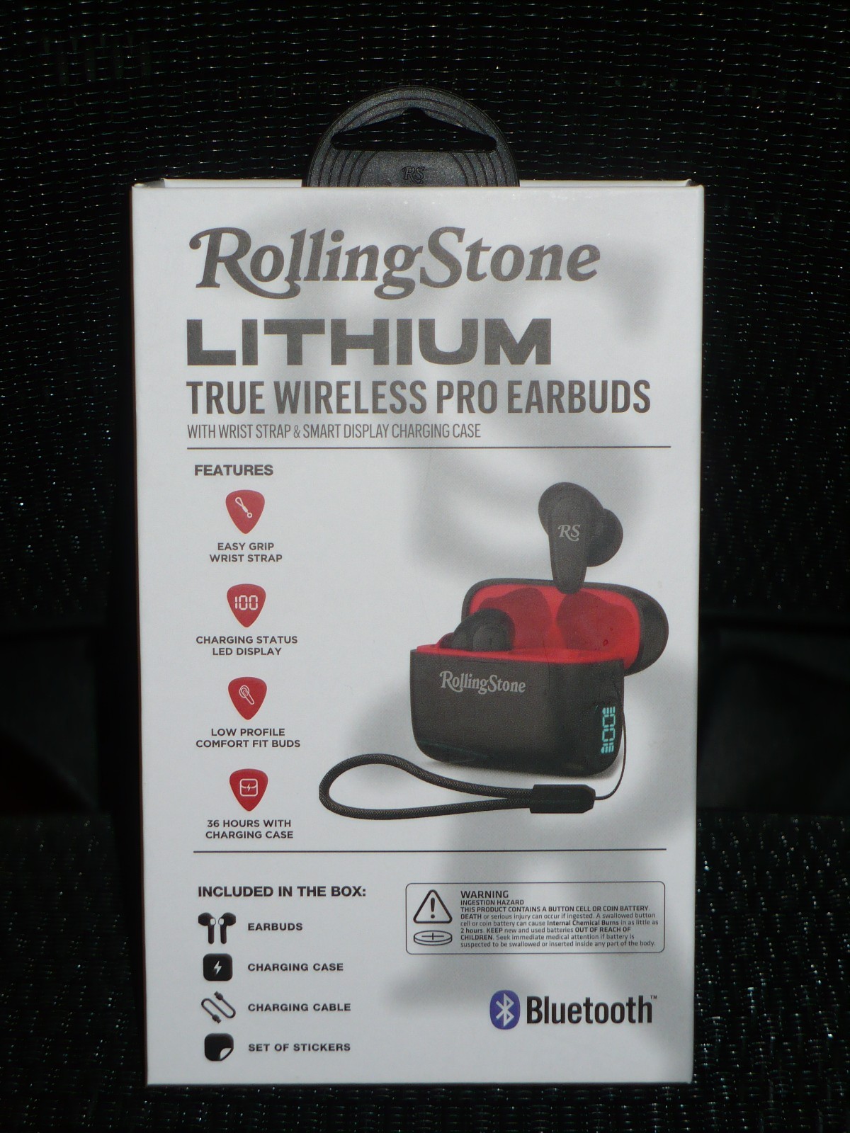 Rolling Stone Lithium Wireless Pro Earbuds, with Charging Case, Lasts 36hr