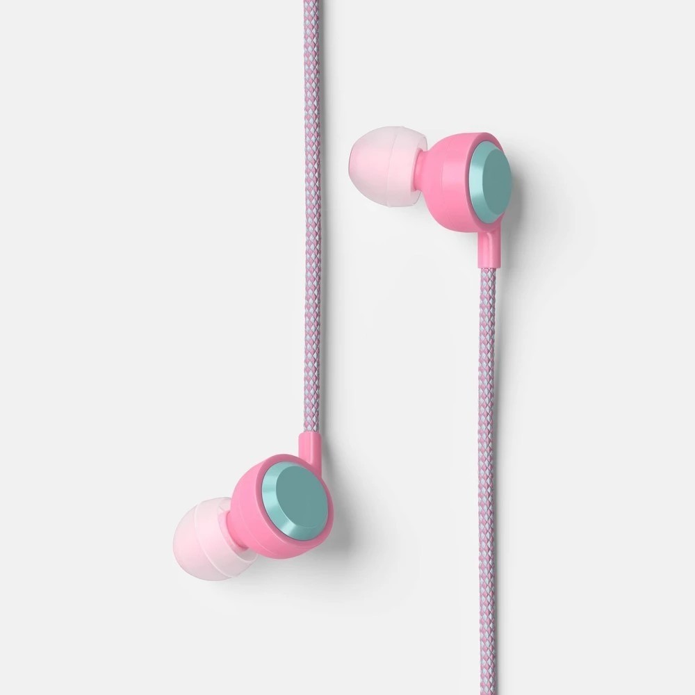 Wired Earbuds Heyday Candy Pink Built-in Microphone Silicone Cushions New Gift