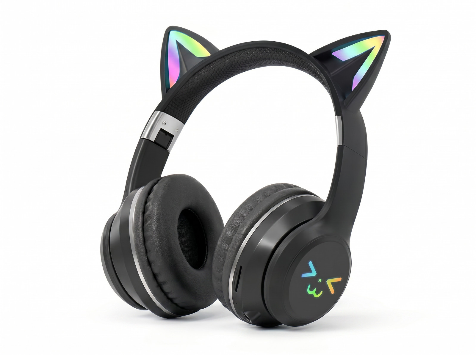 Kids Cat Ears Headphones with Microphone (RGB LED/WIRELESS/BLUETOOTH/FOLDABLE)