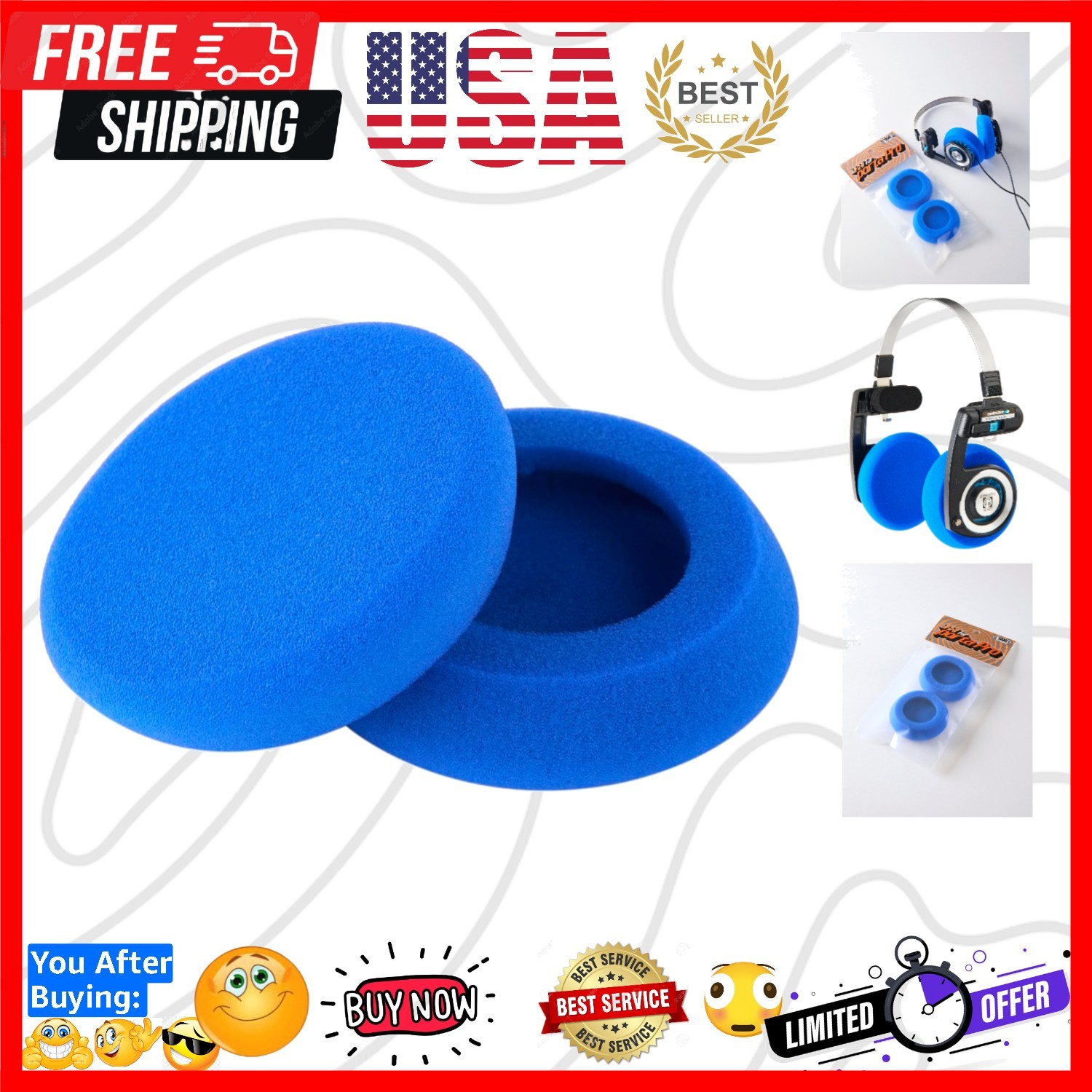 EARPADS for Koss PORTAPRO Blue