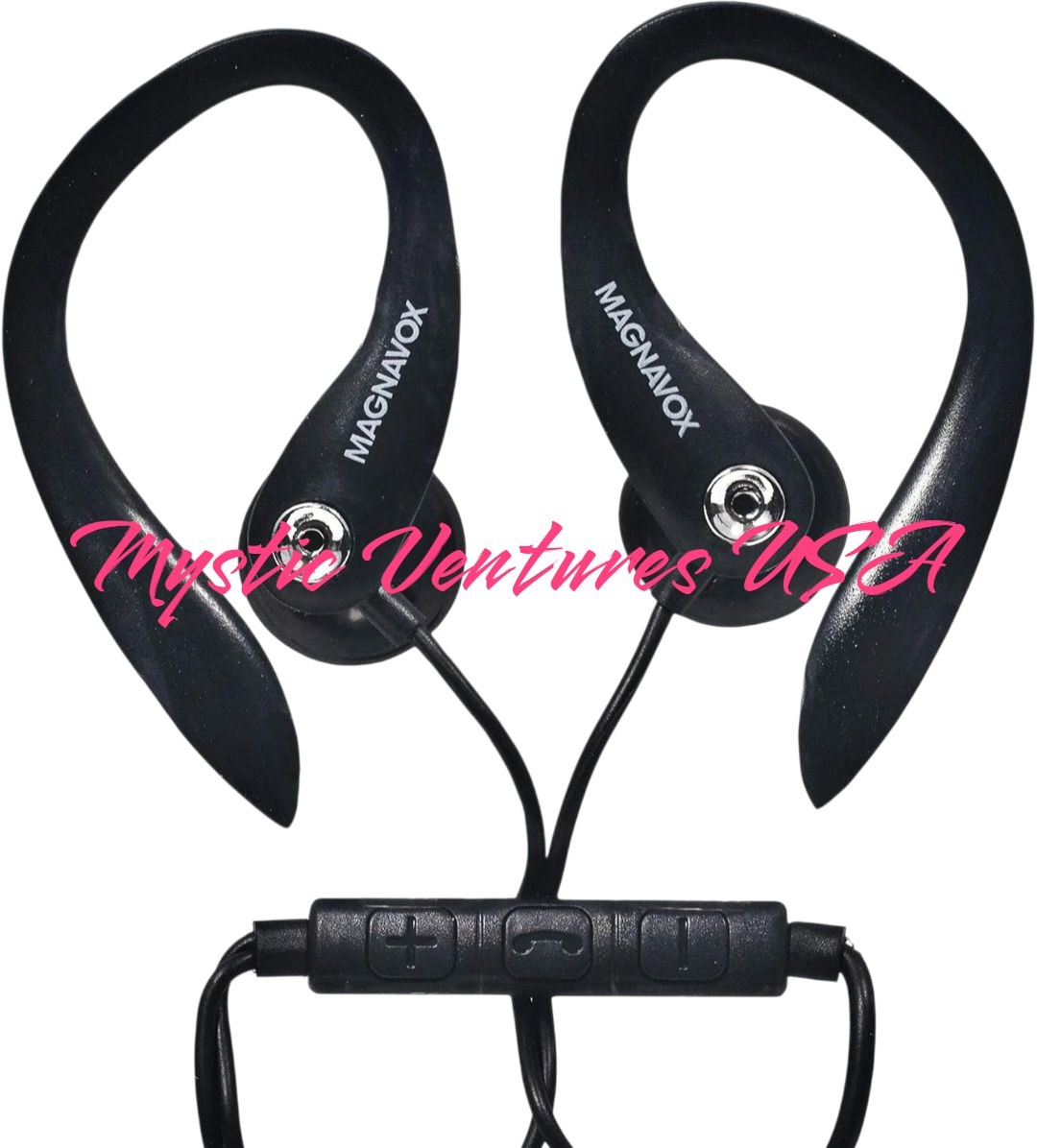 Magnavox 3.5mm MHP4854-BK Earhook Earbuds W/Microphone Black NEW RETAIL PACKAGE!
