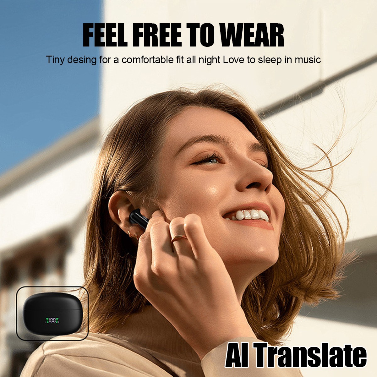 Translator Earbuds 144 Languages Real Time Translator Earphones Smart Voice ..