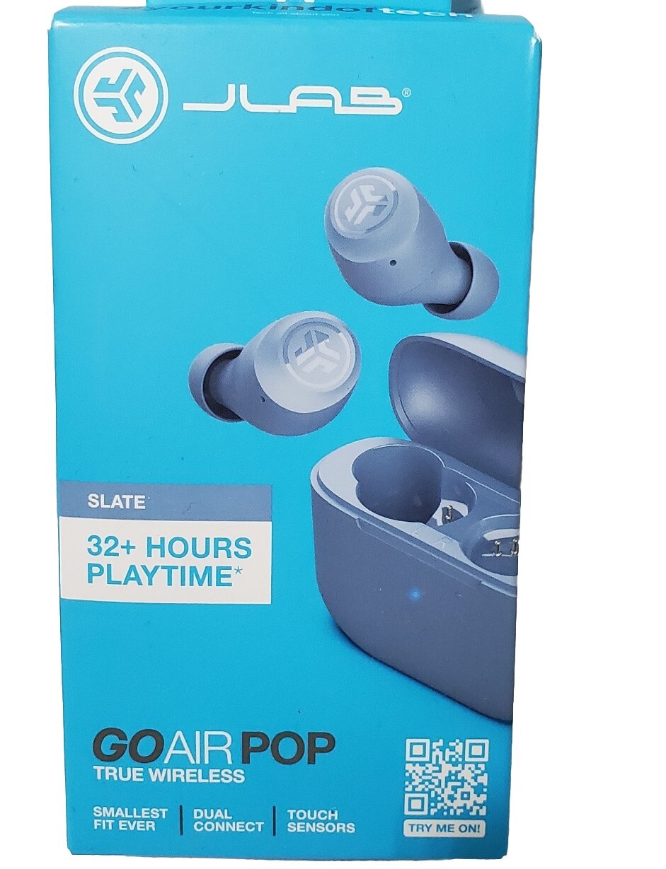JLAB GO AIR POP True Wireless Earbuds slate color NIB 32+ HRS Playtime