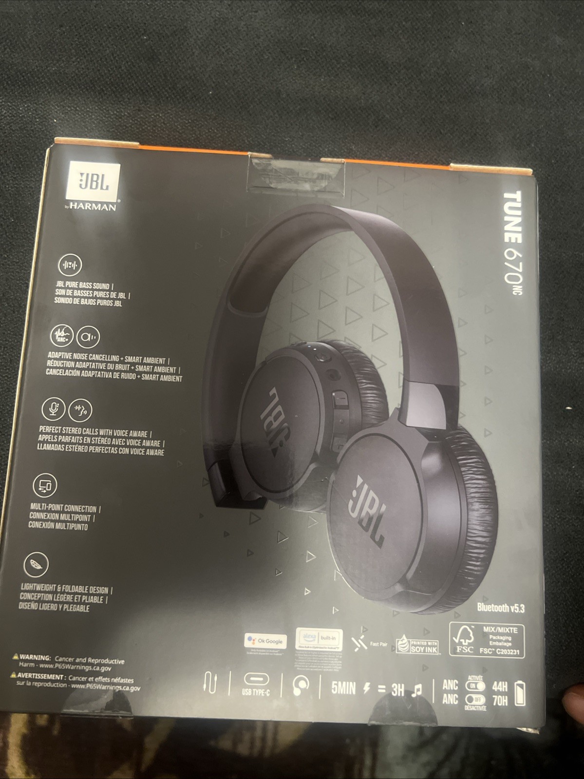 NEW✅JBL TUNE 670NC Adaptive Noise Cancelling Wireless On-Ear Headphones