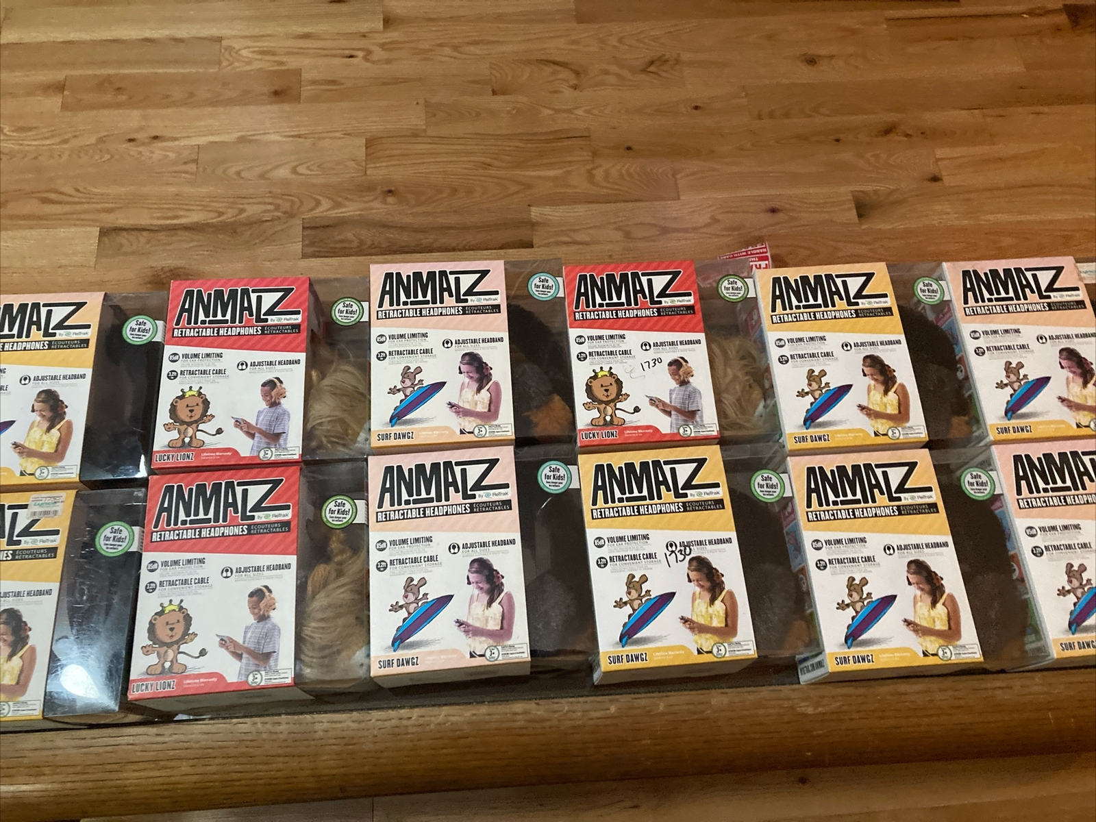 Children’s Headphones Retractable Volume-Limiting ANMALZ * LOT OF 12 BRAND NEW*