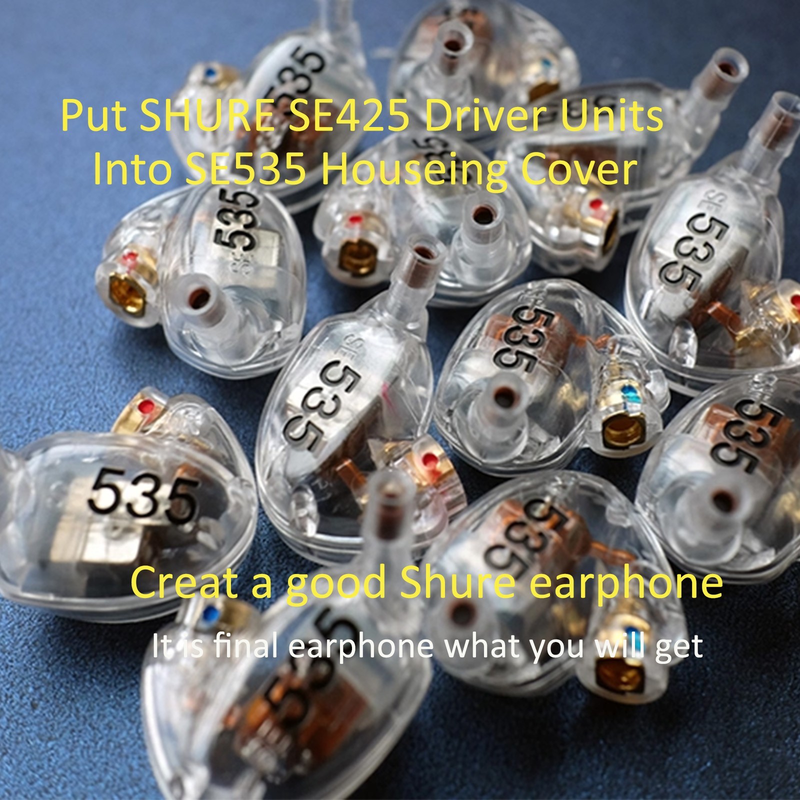 Used Authentic Shure SE425 Inside Driver Units with SE535 Cover Headphone