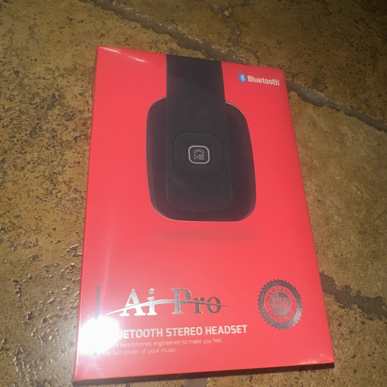 Ai Pro AIPRO-200 PLUS Bluetooth Headset Noise Cancellation Foldaway Black Red