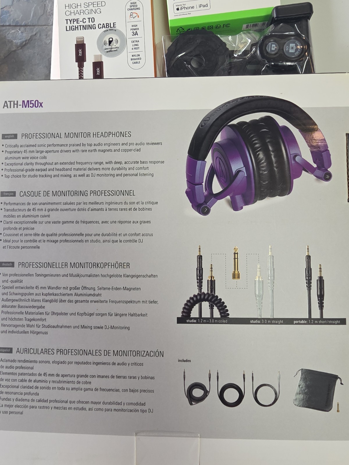 Audio-Technica ATH-M50x LAB Wired Studio Monitor Headphones Limited Edition