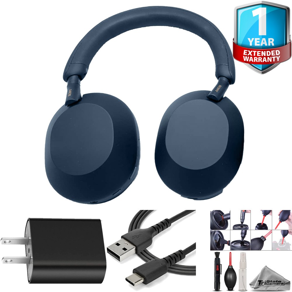 Sony WH-1000XM5 Noise-Canceling Headphones (Midnight Blue) + 1 Yr Warranty